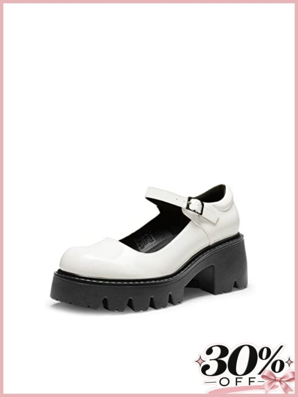 Platform Mary Jane Pumps Chunky Block Heel Faux Leather Dress Shoes